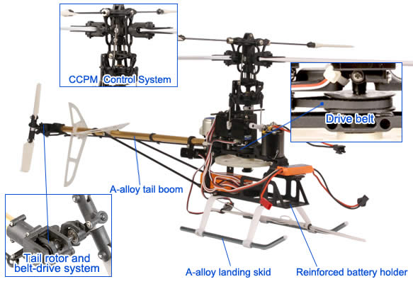 35Mhz E-Sky Honey Bee King 2 Electric Helicopter RTF (Yellow) EK1H ...