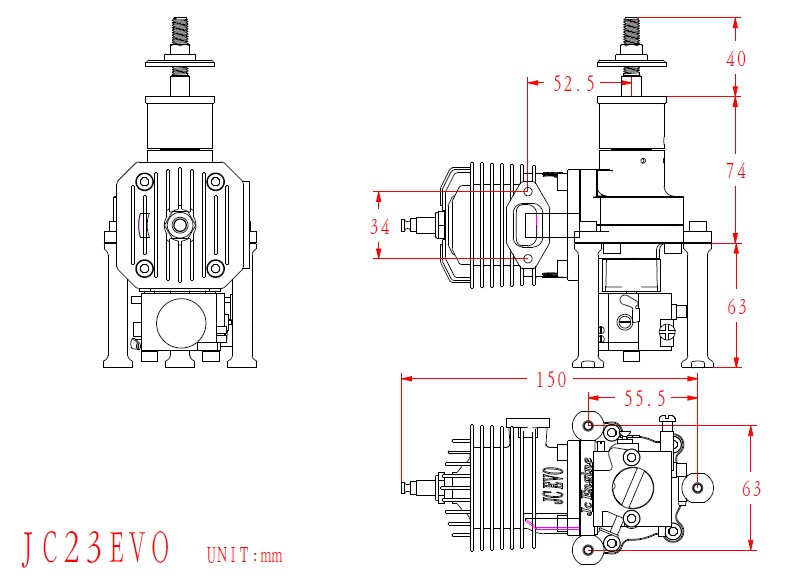 Screw propeller dimension ： 16x8, 16x10, 17x8, 17x10, 18x8