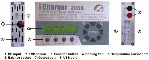 iCharger Multifunction battery 1-6S 20A/300W Balance Charger W/USB Port