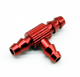 Click for the details of D6 x 3.2 x L21mm Aluminum Tee Fuel  Filter - Red.